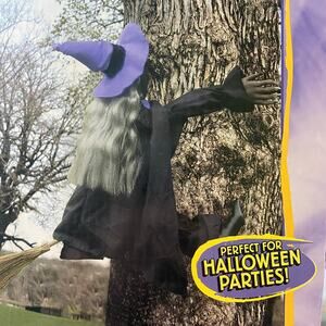 Gemmy Crashing Halloween Witch 58" 2002 No 20281 Hanging Decor Holiday Party